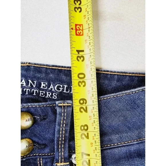 American Eagle Outfitters Size 2 Regular Super Stretch Artist Crop Blue Jeans - Picture 12 of 13
